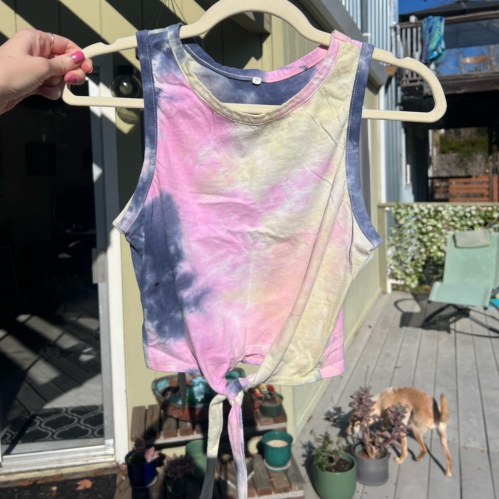 Pastel tie dye crop top
